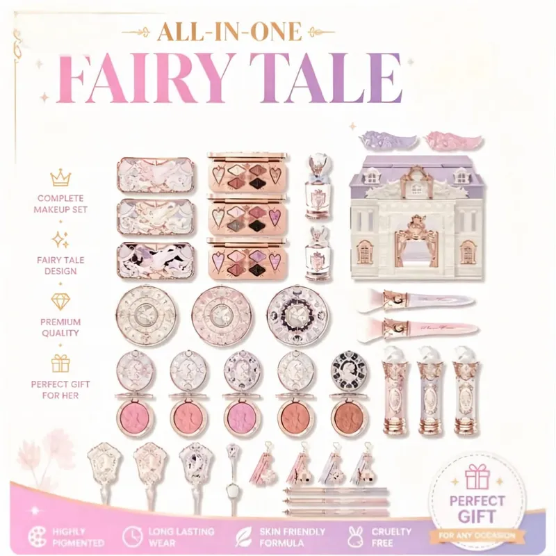 Flower Knows Unicorn Vintage Eyeshadow Palette Blush Highlighter Lipstick Cute Girly เครื่องสำอางสำหรับผู้หญิง — image 1