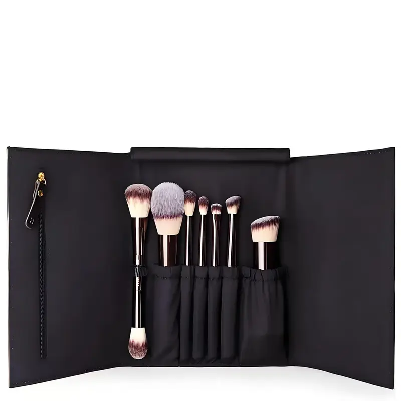 7 pz/set Clessidra Pennelli per trucco Fondotinta in polvere Blush Ombretto Piega Pennello per trucco Correttore con sacchetto cosmetico Confezione regalo — image 1