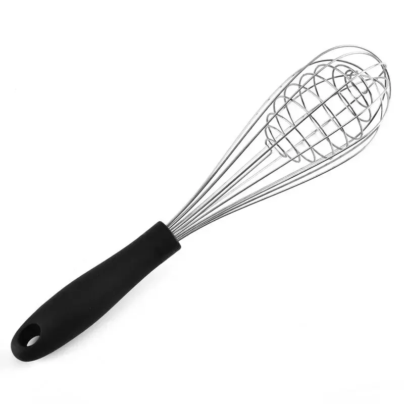 Stainless Steel + TPR Handle Egg Beater Kitchen Balloon Wire Whisk Mixer Foamer for Cooking Baking Blending Whisking Stirring — image 2