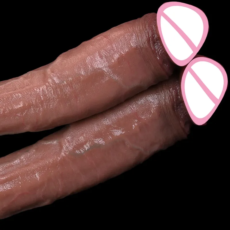 S M L Weiche Realistische Anal Big Dildo Doppel Silikon Saugnapf Eichel Penis Sex Spielzeug für Männer Frauen Homosexuell Masturbation Orgasmus Schwanz — image 5