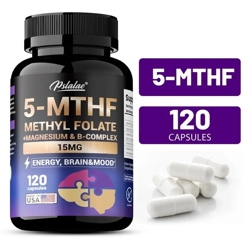 مكمل 5-MTHF ميثيلفولات - دعم طاقة الدماغ والمزاج يعزز تركيز الذاكرة والوضوح ويعزز الوظيفة الإدراكية — image 2