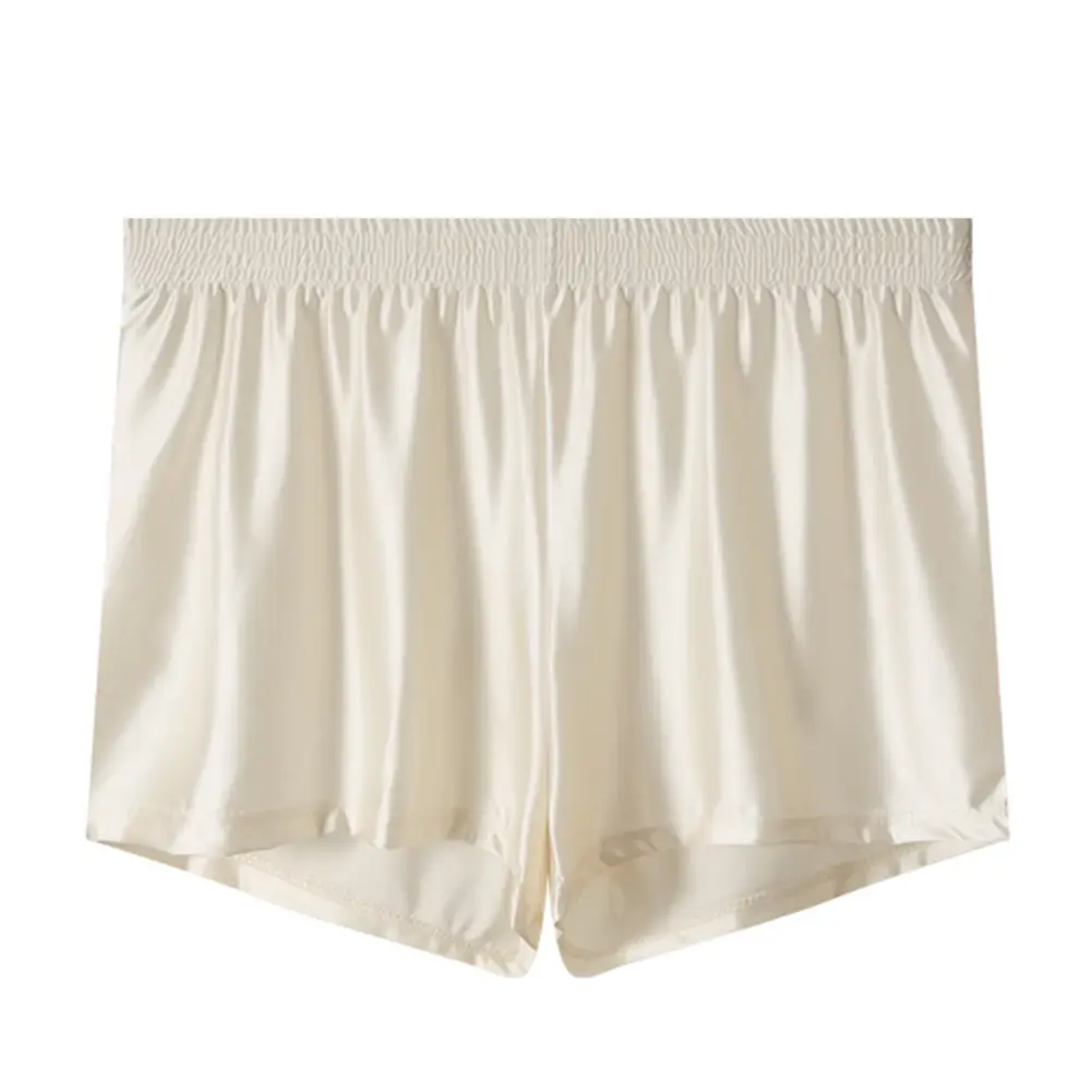 1 PC Men ICE Silk Smooth Solid Boxer กางเกงขาสั้นกางเกง L-3XL ขนาดใหญ่หลวมชุดนอนชุดชั้นในกางเกงไม่มีรอยต่อ Comfy ชุดนอน — image 6