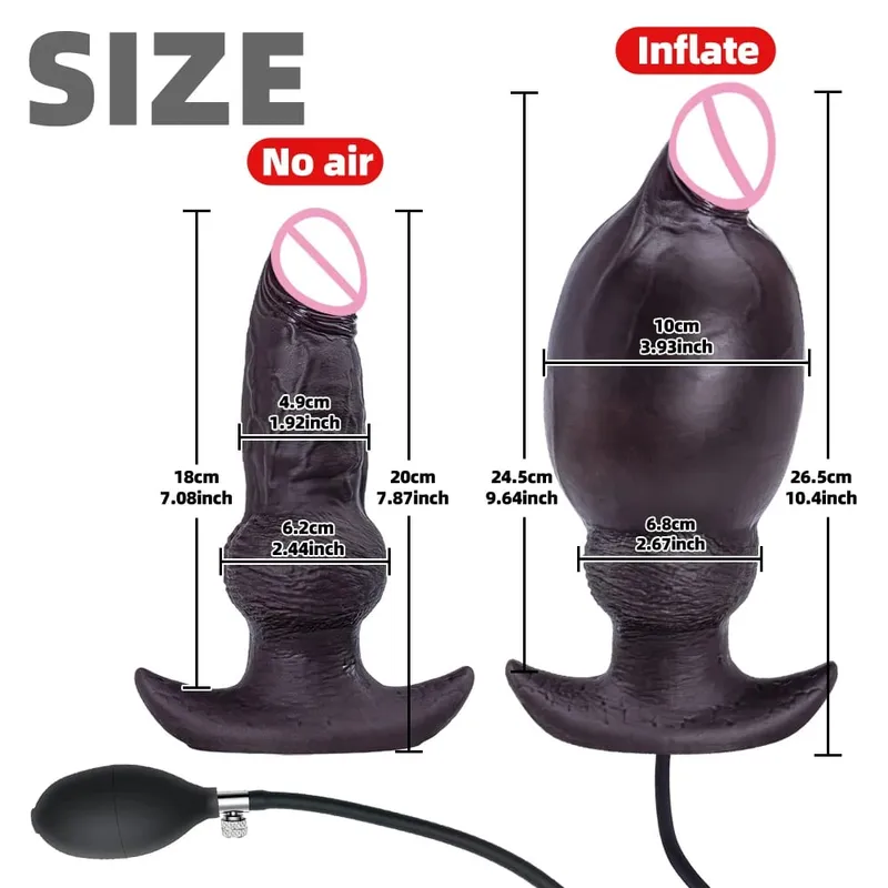 Plugue anal inflável para bunda grande, pênis, silicone macio, vestível, monstro, nó, treinador, pau para homens, mulheres, gays, brinquedos sexuais adultos