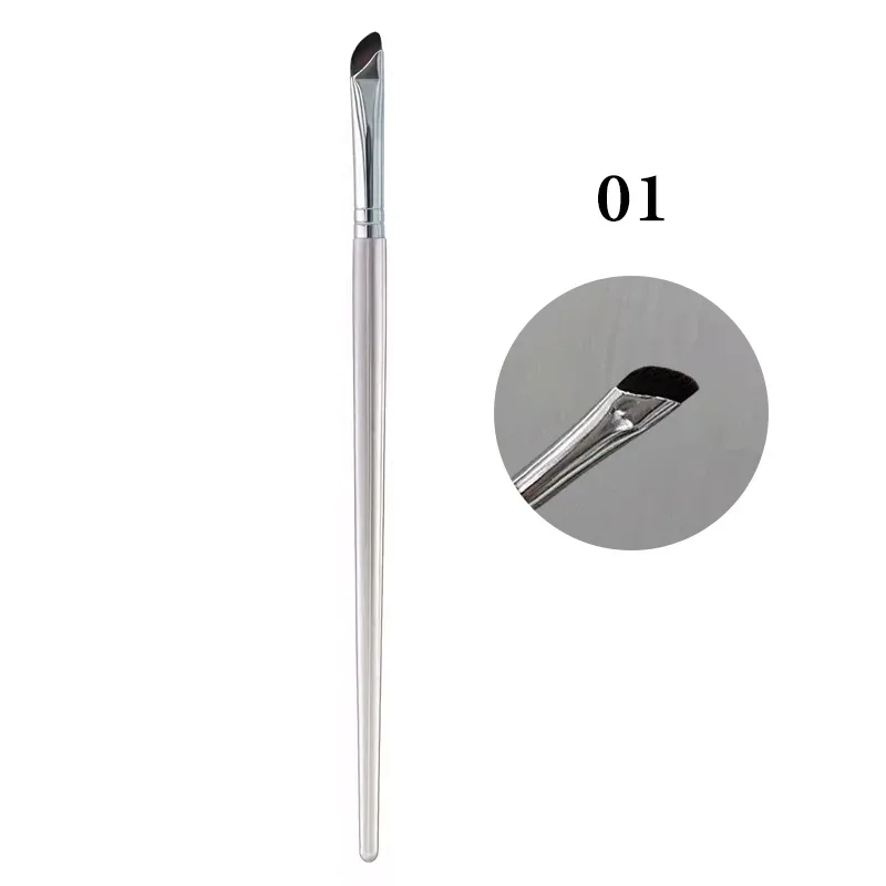 Brocha delineadora de ojos en forma de hoz, pinceles diagonales para cejas, cepillo de cuchilla debajo del párpado para dormir, cepillo para detalles de gusanos de seda, herramientas de maquillaje ultrafinas — image 11