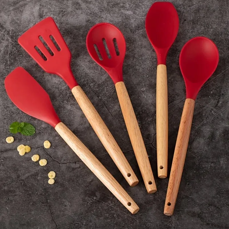 Ensemble d'ustensiles en silicone 14 pièces avec support en plastique — image 15