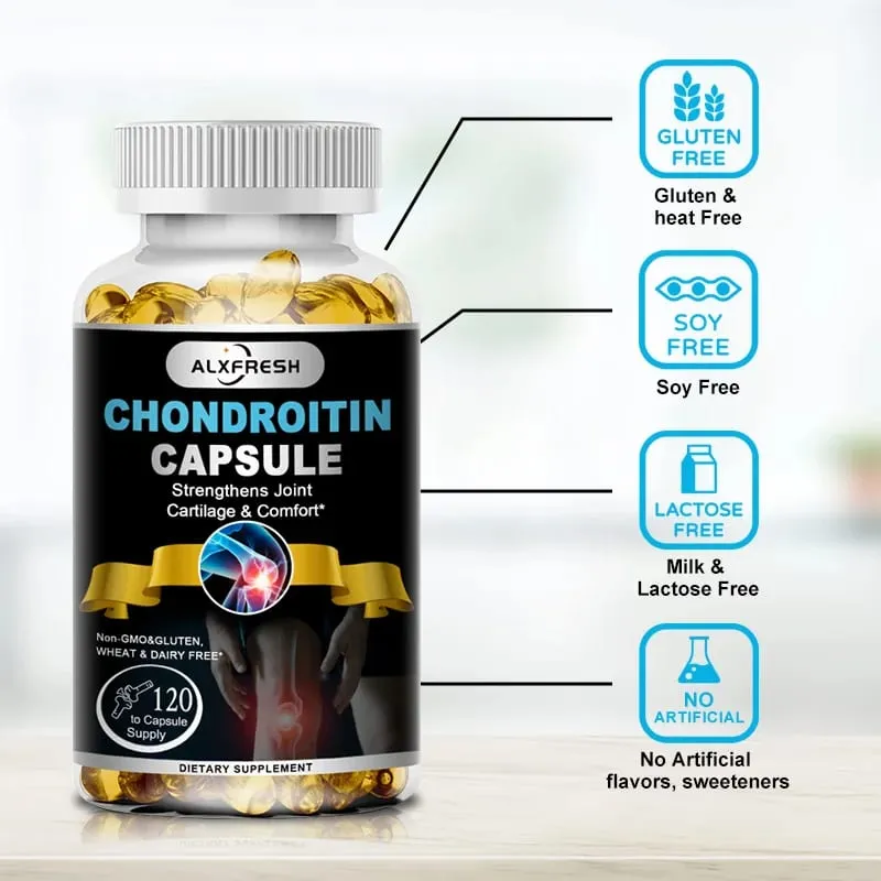 Alxfresh Chondroitin Glucosamine Capsules Turmeric Tablet for Knee Joint Health Bone Quickly Nutrition Supplement