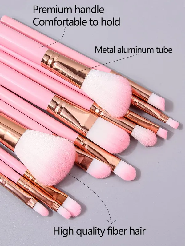 19PCS Set of 12 Beginner Makeup Brushes +3Pcs Non-Powder Makeup Eggs +3Pcs Triangular Powder Puff +1Pcs Storage Bag — image 4