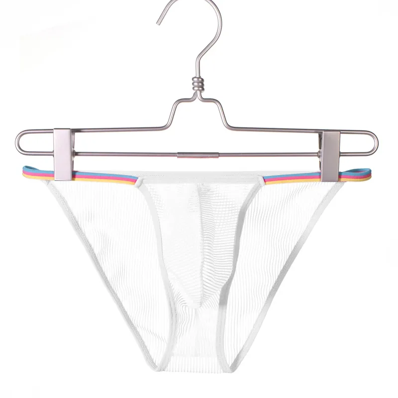 Herren-Slips mit niedriger Taille, durchsichtiges gestreiftes Design, weich, bequem, atmungsaktiv, schnell trocknend, Unterwäsche für Männer, 5 Farben erhältlich, S-XL — image 6