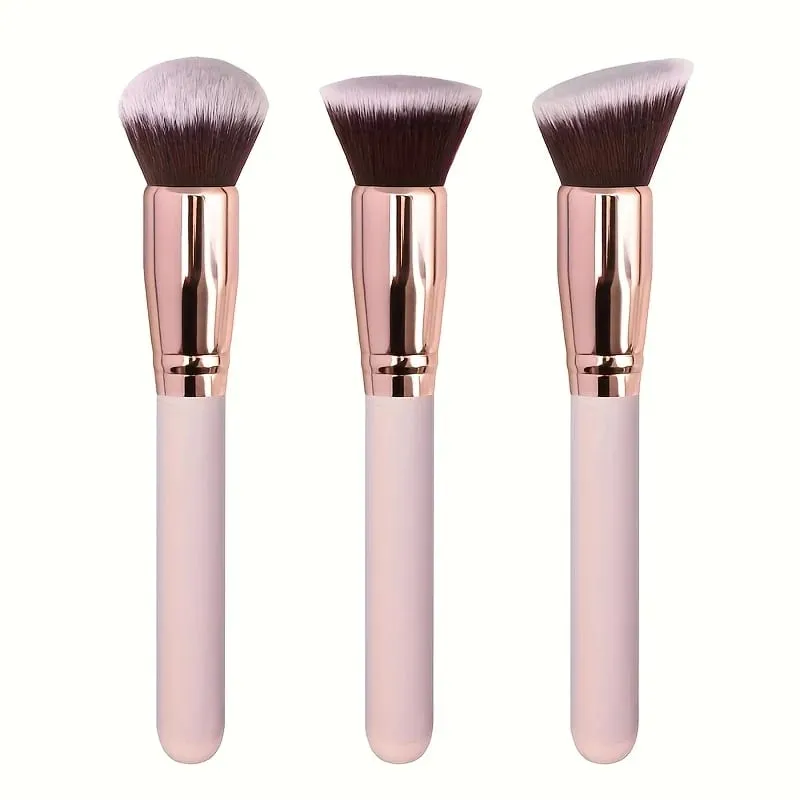 3ks profesionální sada štětců na make-up se štětci na tvářenku a oční stíny - Soft Nylon Bistles Portable Travel-Friendly Co — image 1