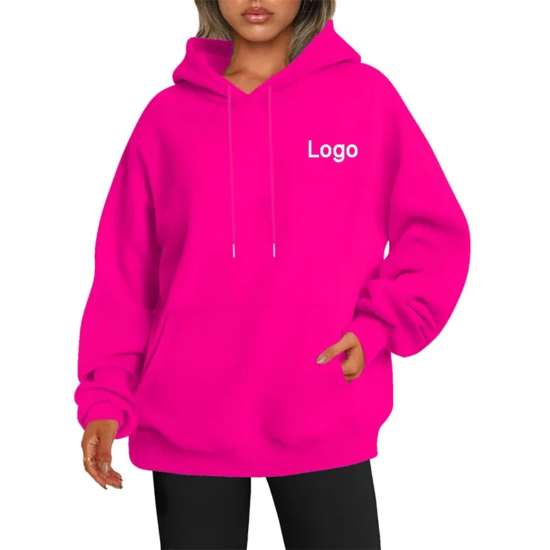 Hoodie Kebesaran Kustom Sweater Wanita Fashion Dicetak Longgar Lengan Panjang Bahu Manset Jatuh Sweater Ala Jalanan Sudadera — image 3