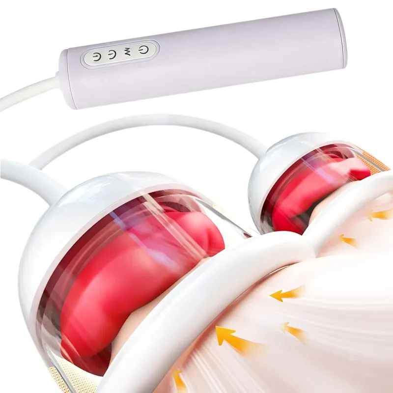 Tragbarer Nippellecken-Saugen-Vibrator, 10-Frequenz-Brustmassagegerät, Klitorisbiss, vibrierendes Sexspielzeug für weibliche Masturbation — image 2