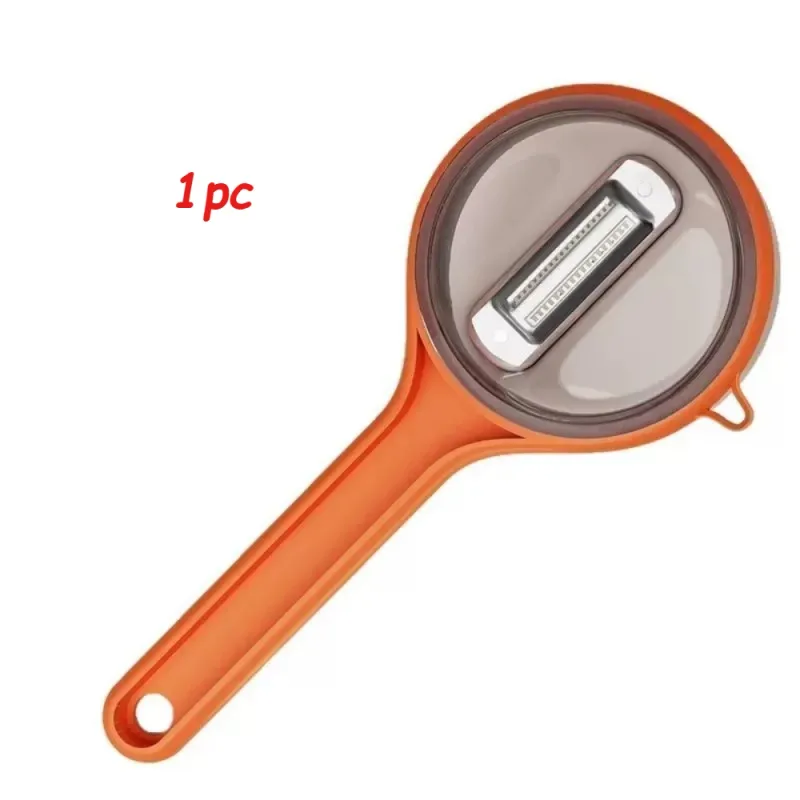 Pelador de frutas y verduras multifuncional con almacenamiento de cáscara, diseño colgante sin salpicaduras, fácil de limpiar, removedor de ojos de patatas, Cocina