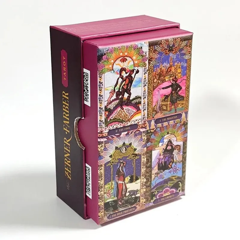 이중 양각 Zerner-Farber 타로 데크 78 Pcs 콜라주 아트 타로 카드 10.5*6cm 단단한 상자에 영적 점 도구 — image 4