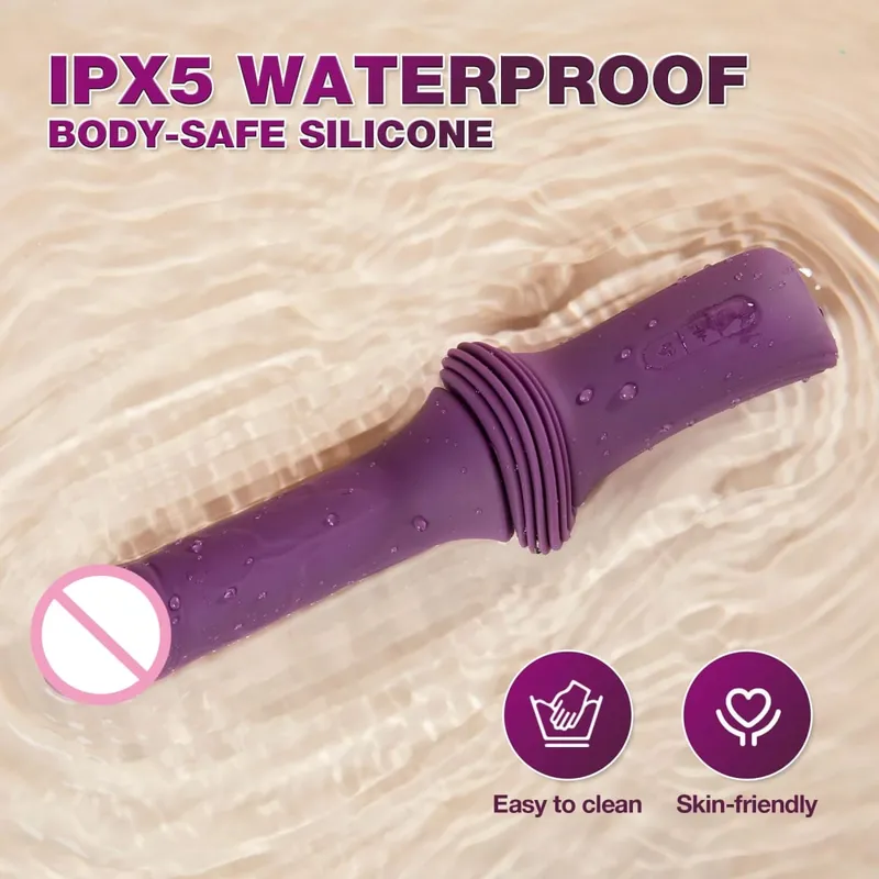 Beichao Sex Machine Spinta Dildo Vibratore G Spot Massaggiatore vaginale Masturbazione femminile Ventosa Riscaldamento Giocattoli del sesso — image 6