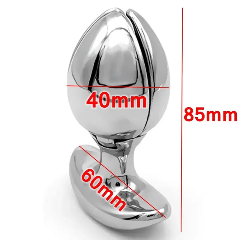 Stainless Steel Anal Chastity Lock Openable Butt Plug Heavy Anus Beads Vaginal Dilator Anal Sex Toys For Men Woman Gay — image 3