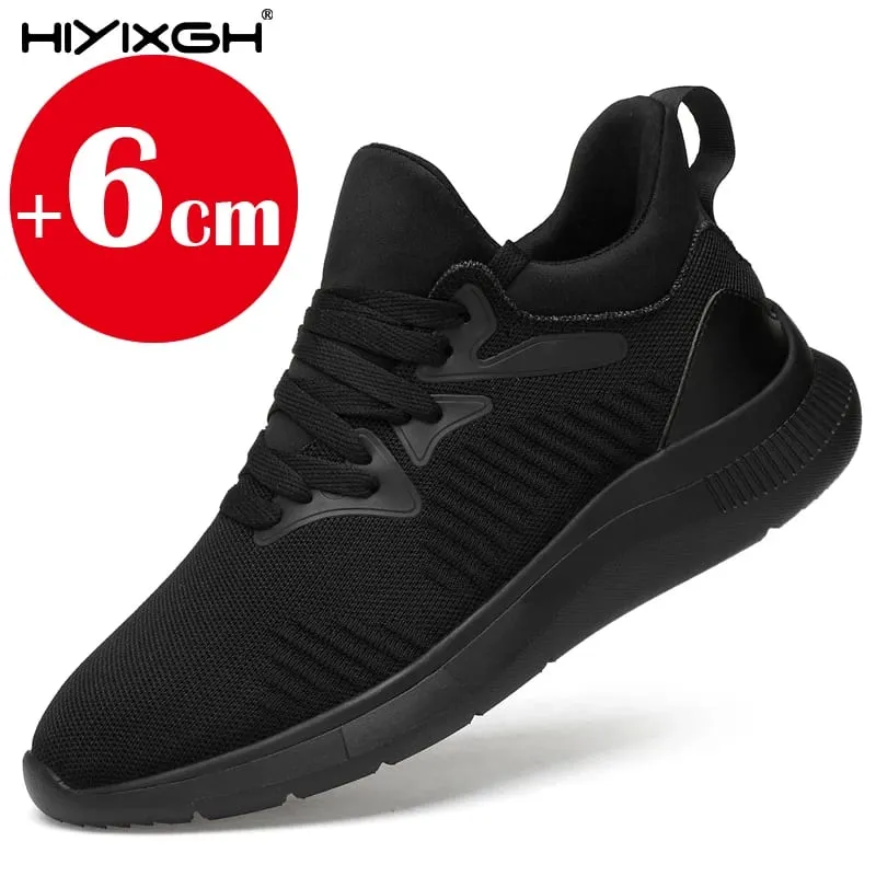 Chaussures rehaussantes pour hommes, hauteur augmentée de 6cm 8cm, baskets de marque de luxe en cuir véritable, talons cachés, chaussures décontractées, 2025