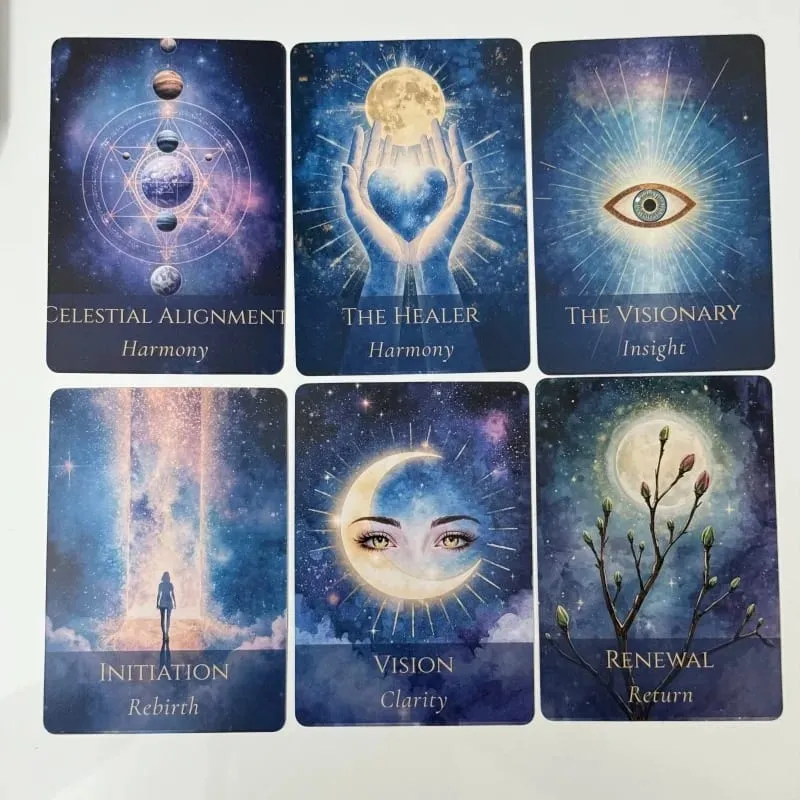 Inner Moon Oracle Deck in Metal Box 44 카드 데크 운세 보드 게임 지침 가이드북이 포함된 오라클 카드 — image 5