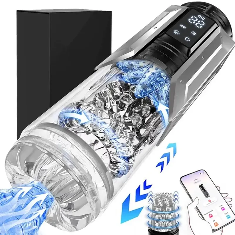 Masturbador masculino automático, bomba de pene, succión, vibración, empuje, 100% giratorio, resistente al agua, mamada, juguete sexual para adultos, Stroker para hombres — image 9