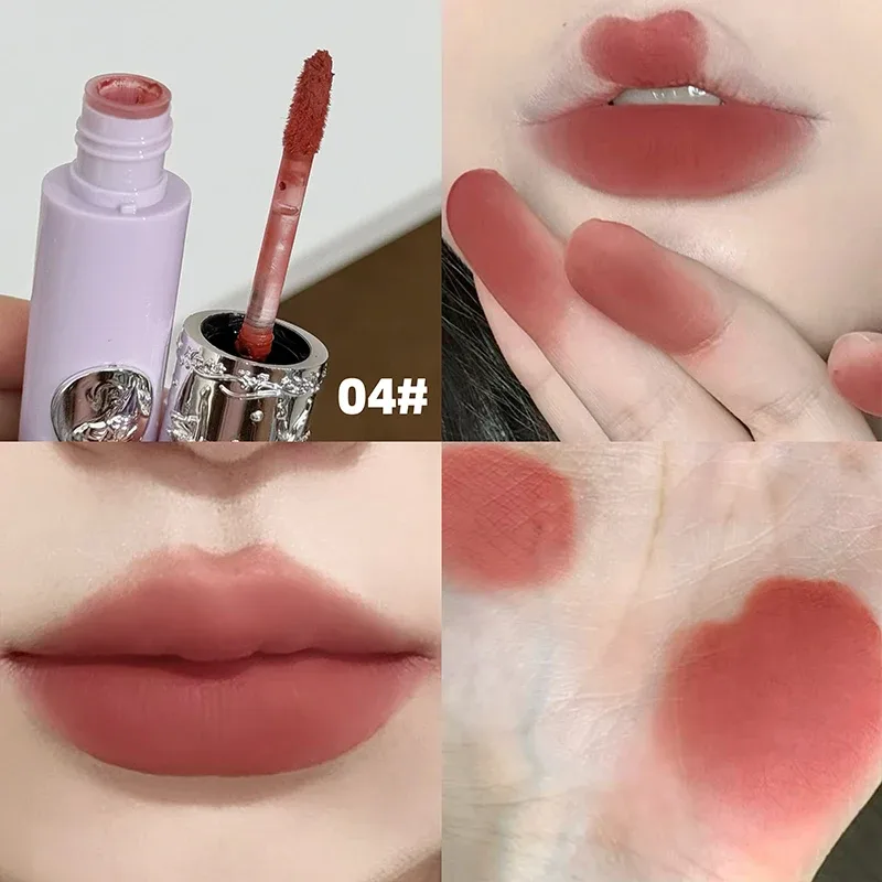 Matná nahá tekutá rtěnka Hydratační lesk na rty Trvající rty Mud Soft Silky Lip Stain Přírodní make-up 6 barev Lip Stain