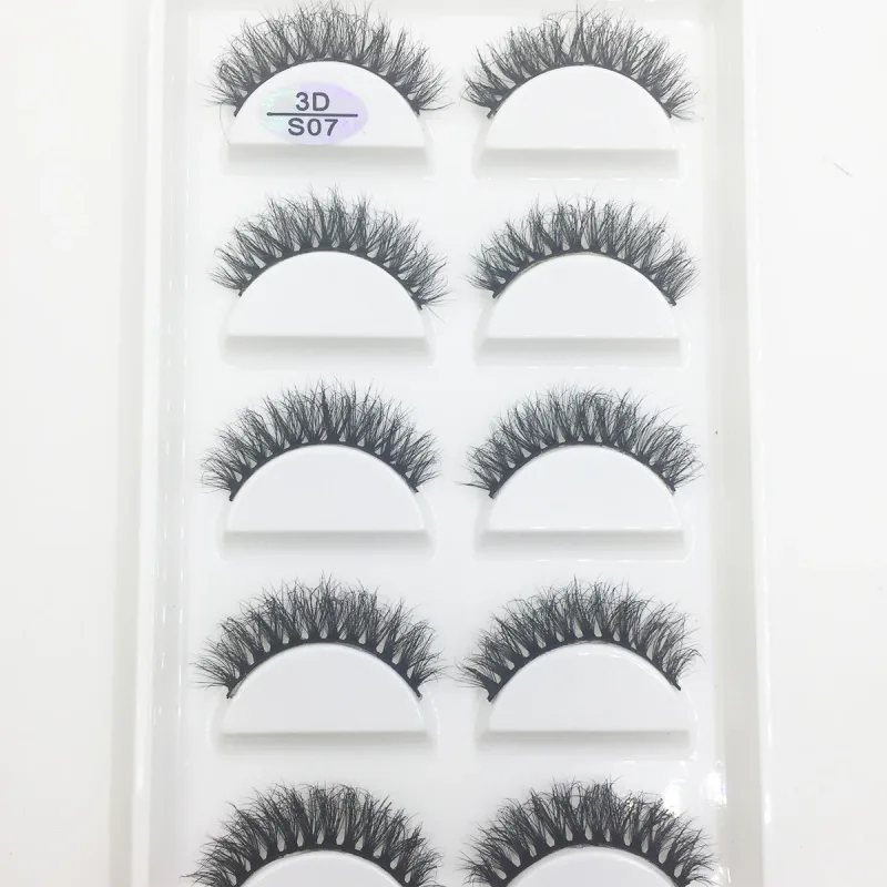Přírodní 3D norkové umělé řasy Měkké jemné nadýchané oči umělé řasy make-up řas krása kočka Cilios 5 párů 15 stylů — image 21