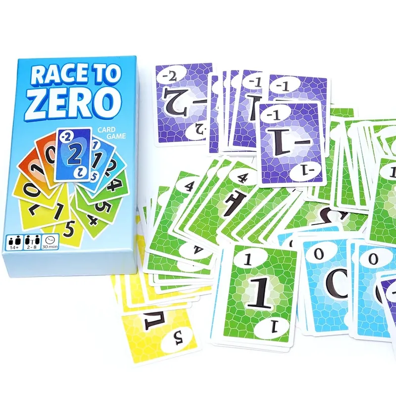 Jeu de cartes Race to Zero Jeu de cartes de stratégie rapide pour les amis de la famille et les fêtes Amusant Nombre compétitif Voyage Entertainme