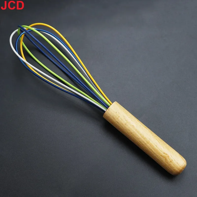 JCD Siliconen Eiklopper Garde Houten Handvat Keuken Hand Eiklopper Gadgets Keukengereedschap Bakaccessoires — image 12
