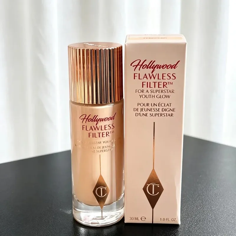 Charlotte Tilbury mate ajuste polvo prensado 4 colores base líquida Hollywood filtro impecable CT bolsa de maquillaje cosméticos de regalo — image 24