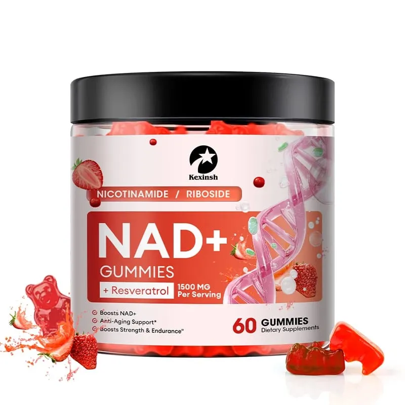 Kexinsh NAD Gummies Supplement Aging Defense Liposomal NAD Nicotinamide Riboside Resveratrol 1500 mg Nad Plus Vitamin B3 D3