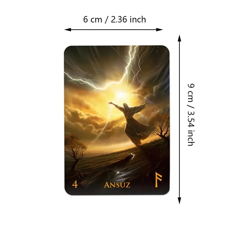 Weird World Runes Deck 9*6cm - 25 cartas de oráculo Elder Futhark para adivinación impresas en cartulina de doble relieve 350GSM — image 2