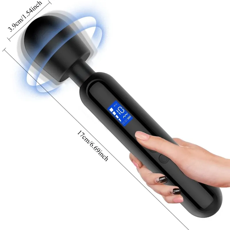 Leistungsstarker Zauberstab AV-Vibrator für Frauen, G-Punkt-Klitoris-Stimulator mit LED-Anzeige, Muskel-Massagegerät, Masturbator, Sexspielzeug für Erwachsene — image 7