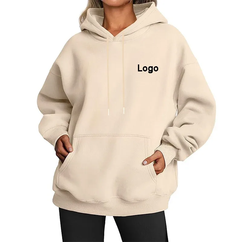 Hoodie Kebesaran Kustom Sweater Wanita Fashion Dicetak Longgar Lengan Panjang Bahu Manset Jatuh Sweater Ala Jalanan Sudadera — image 6