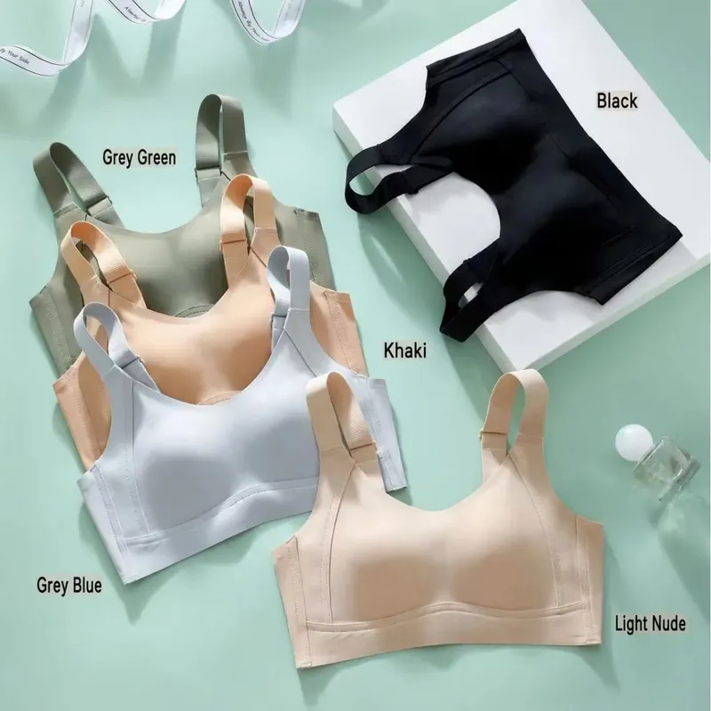 Reggiseno minimizzatore senza fili senza cuciture, supporto morbido, coppa piena, reggiseno sottile, intimo confortevole per busto grande, seno laterale da donna — image 3