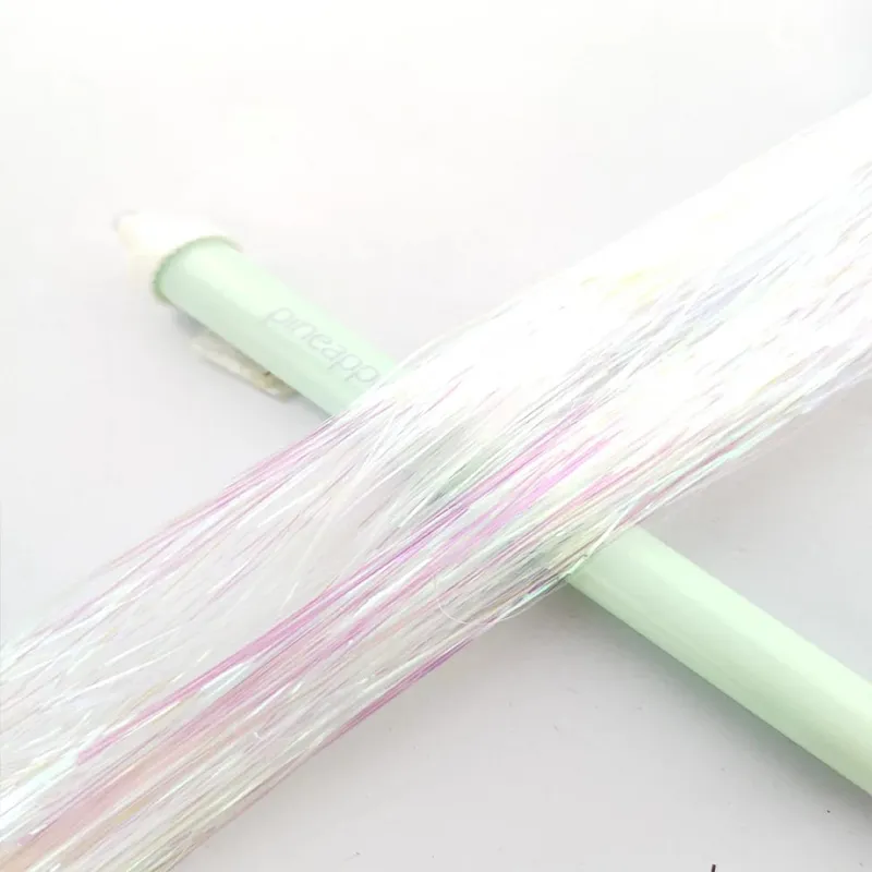 93/120cm 스파클 합성 머리 확장 반짝이 무지개 색깔의 가닥 소녀 모자를 쓰고 있죠 Hairbinge 머리 레이저 거짓 장식 — image 9