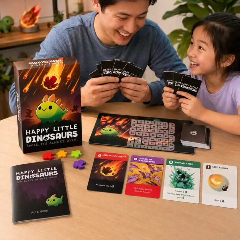 Joyeux petits dinosaures, carte de stratégie de survie mignonne, jeu de société, aventure amusante, fête de famille, cadeau pour enfants et adultes, Version anglaise — image 5