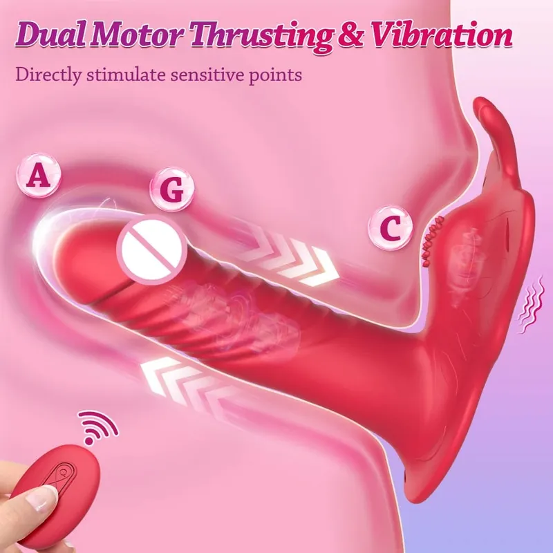 Vibromasseur portable sans fil à distance, 10 Modes télescopiques, gode vibrant, stimulateur de Clitoris, Plug anal, jouet sexuel pour femmes — image 2
