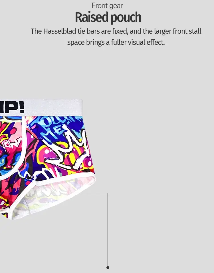 1PCS Men's Cotton Nylon Blend Boxer Briefs All-Over Graffiti Print Wide Elastic Waistband Non-Tight Fashion Sport Underwear — image 14