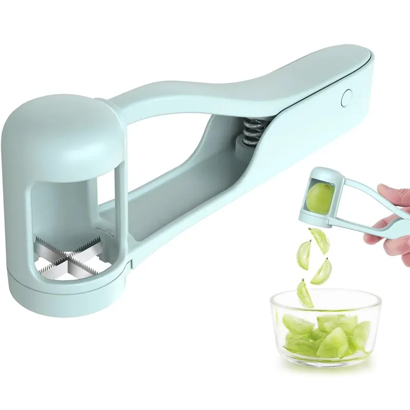 Cortador de uva fatiador de uva para crianças um segundo uva cereja tomate morango cortador quarto slicer cozinha gadget — image 9