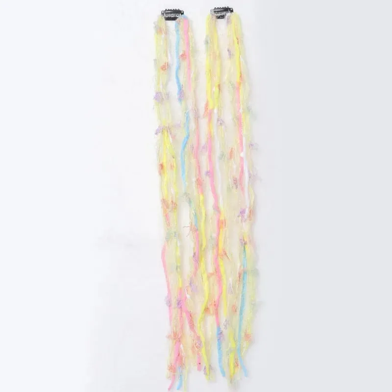 Clip-In-Dreadlock-Haarverlängerungen, böhmische, ausgefranste, dünne, synthetische Boho-Zöpfe für Frauen, tägliche Rave-Party-Frisur — image 7