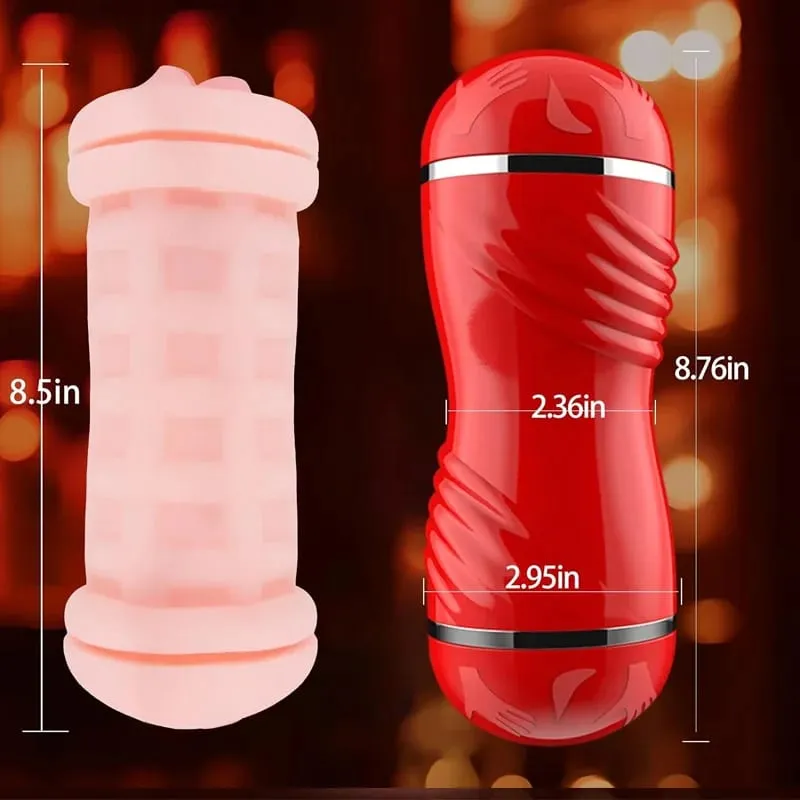 2 IN 1 Realistico Artificiale Della Vagina per Gli Uomini Tazza del Masturbatore Gola Profonda Pompino Massaggiatore Figa Tascabile Pene Erotico Giocattoli Del Sesso Per Adulti — image 6