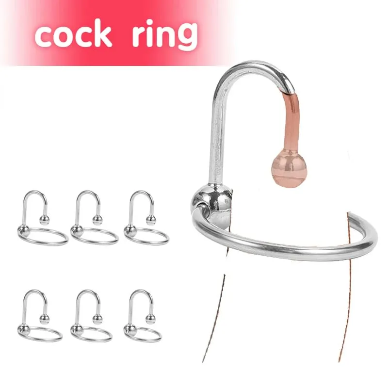 SM Niệu Đạo Dilator Gà Trống Vòng Thép không gỉ Xuất Tinh Trì Hoãn Dương Vật Nhẫn Đính Hạt Kim Loại Khóa Trễ Mỹ Dương Vật Cắm Đồ Chơi Tình Dục dành cho Nam — image 2