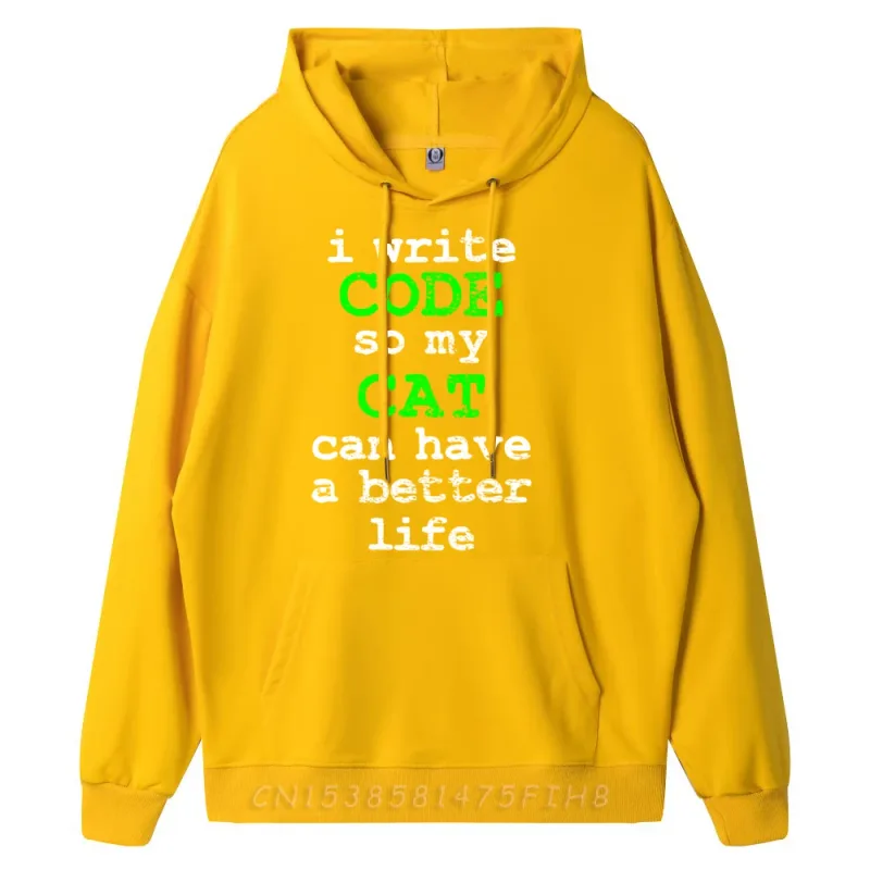 Code Coding Programmer Computer Science Cat Vintage Graphic Sweatshirts Men Oversize Man Hoodies Valentines Day — image 9