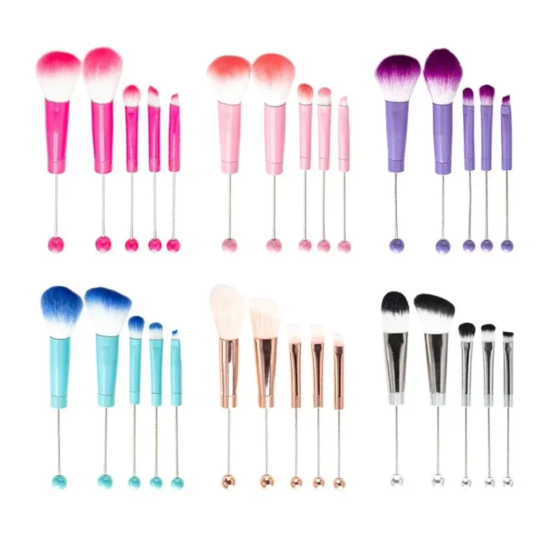 5 pièces pinceaux de maquillage perlés pinceaux uniques perles de Silicone maquillage à réaliser soi-même pinceaux cosmétiques Kit de pinceaux perlés pour bricolage — image 2