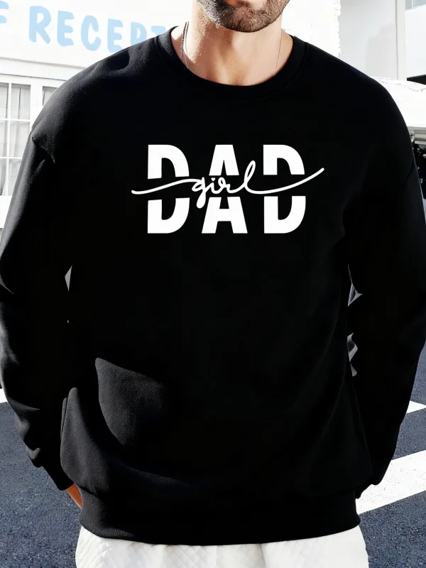Far Pige Brev Kreativitet Udskrivning Pullover Mænd Efterår Varme Sweatshirts Oversized Fleece Hættetrøjer Blød Casual Streetwear Mand