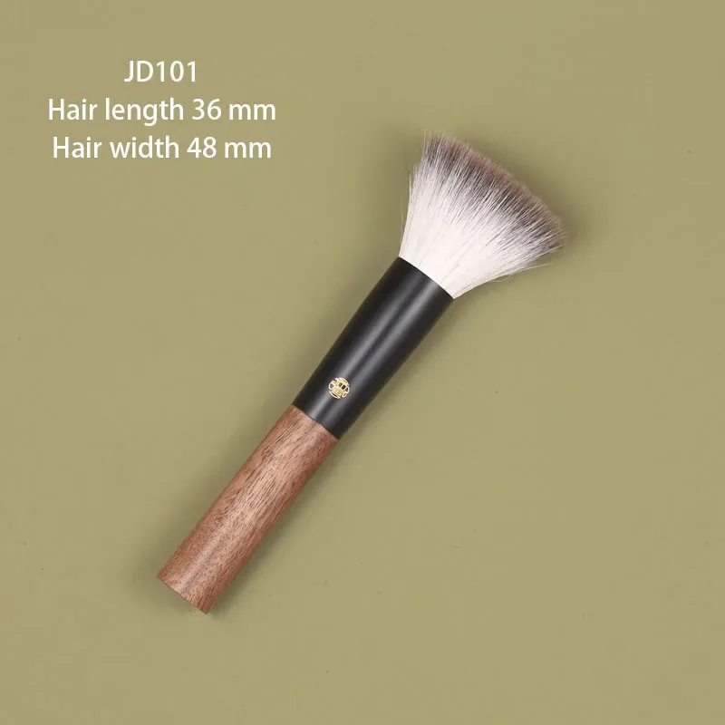 전문 수제 메이크업 브러쉬 1PC 블루 폭스 염소 머리 점묘 블러쉬 브러쉬 호두 핸들 메이크업 브러쉬 — image 9
