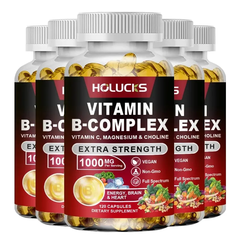 Cápsulas de complejo B de alta absorción con biotina y folato que respaldan el equilibrio del estado de ánimo Salud inmune de la piel y las uñas para la vida diaria — image 12