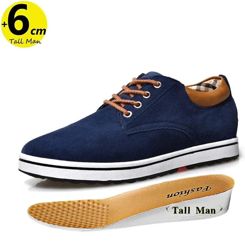 Booster Shoes Lift Men รองเท้าผ้าใบเสริมส้นเพิ่มความสูงพื้นรองเท้า 6CM Sport Black Blue Brown — image 6
