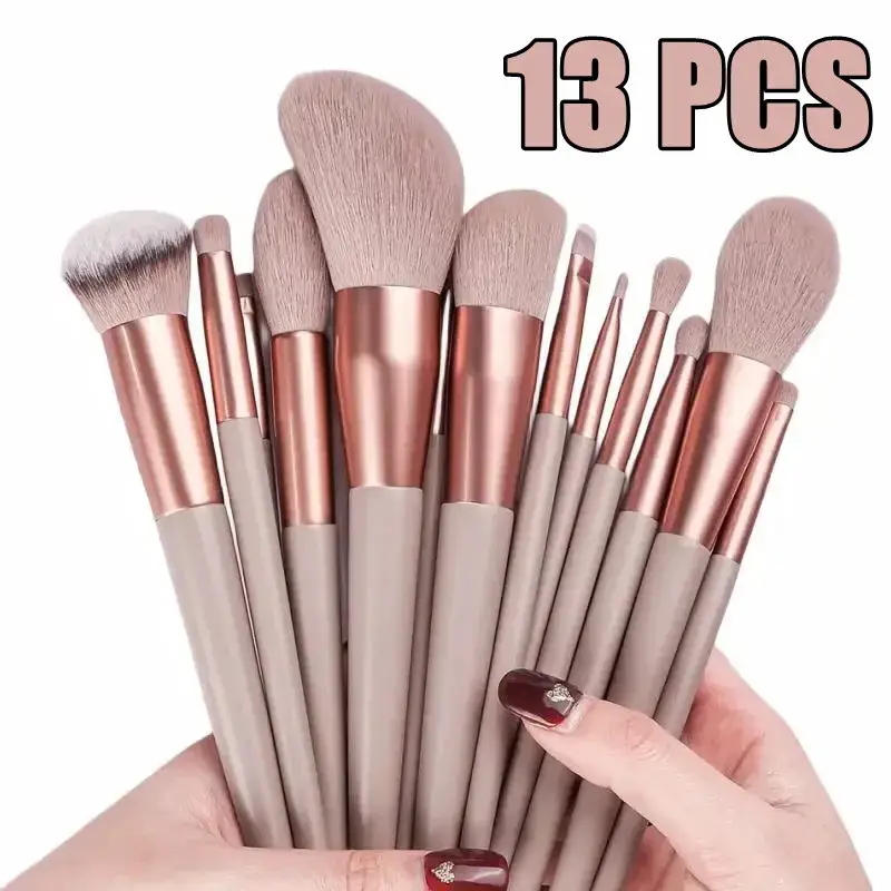 Juego de brochas de maquillaje suaves y esponjosos, 13 Uds., para base cosmética, colorete en polvo, sombra de ojos, brocha de maquillaje para mezclar Kabuki, herramienta de belleza — image 1