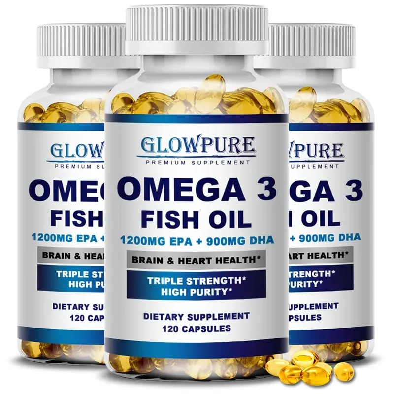Fish Oil OMEGA-3 for Brain Cognitive Function and Memory Anti-Inflammation Antioxidant Joint Health - Rich In DHA And EPA