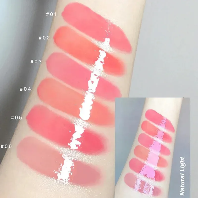 Spiegelglas Fester Lipgloss Wasserlicht Rundrohr Anhaltender feuchtigkeitsspendender Lippenstift Natürlicher Nude-Pfirsich-Tönung Gelee-Lippenglasur-Make-up — image 6