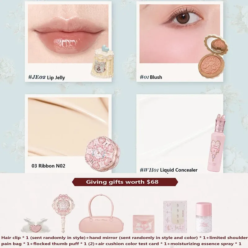 Flower Knows Makeup Gift Set Lip Cream Blush Cushion BB Cream Brightening Concealer Hydrating Essence & Cosmetic Bag All-in-One — image 12